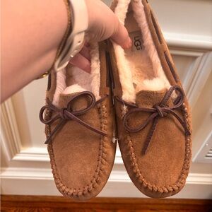 UGG Tan Suede Moccasin with Bow